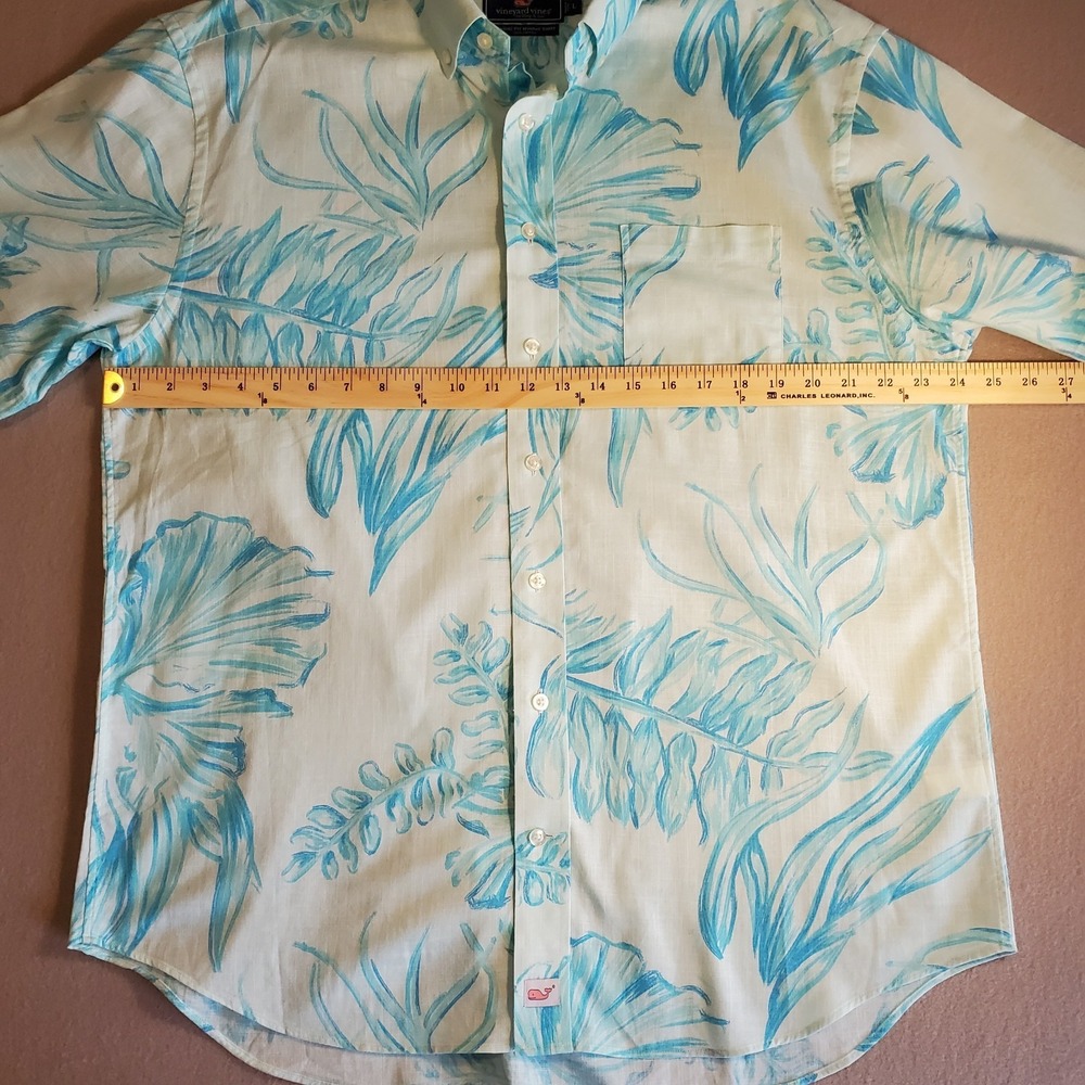 Vineyard Vines Murray Shirt Men's Large Classic Fit Blue Tropical Button down - Picture 2 of 10